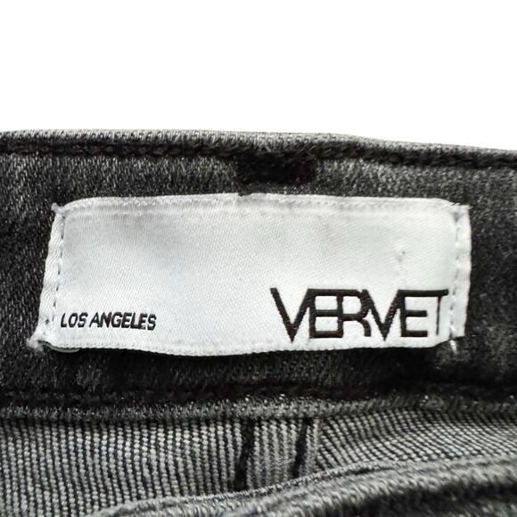 Vervet Jeans Womens 27 Black Distressed High Rise Straight Leg Frayed Hem grunge - Picture 5 of 12